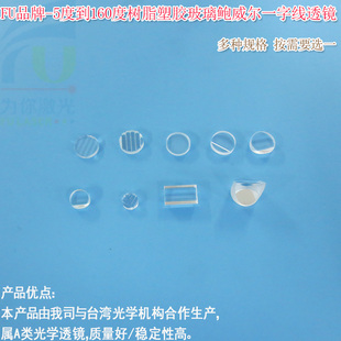5度到160度树脂塑胶玻璃鲍威尔一字线透镜 一字激光器镭射灯镜片