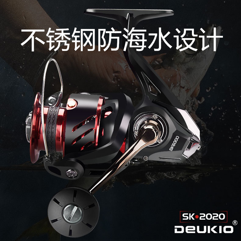 新款远投金属渔轮纺车无间隙矶钓海竿轮鱼线轮防海水微物路亚路滑