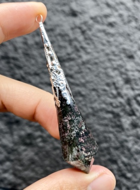 天然水晶 红绿幽灵灵摆吊坠套链 水晶挂件 毛衣链项链 一物一图
