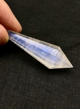 天然水晶 斯里兰卡玻璃体月光石灵摆吊坠套链 水晶挂件毛衣链项链