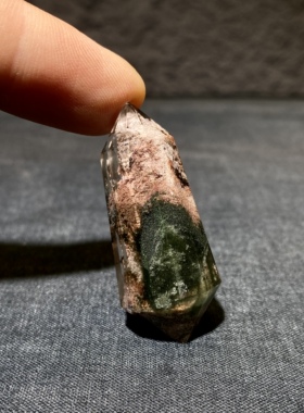 天然水晶吊坠 红绿幽灵双尖沃格尔灵摆吊坠 水晶挂件 毛衣链 项链