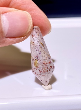 天然水晶 金草莓超七毒液彼岸花灵摆吊坠 水晶挂件 项链 一物一图