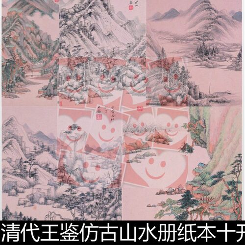 VGD清代王鉴仿古山水册纸本十开高清素材资料参考10 292MB
