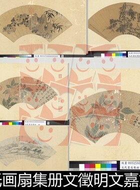 VWH明代文氏画扇集文徵明文嘉文俶扇面分辨率72非高清小图素材