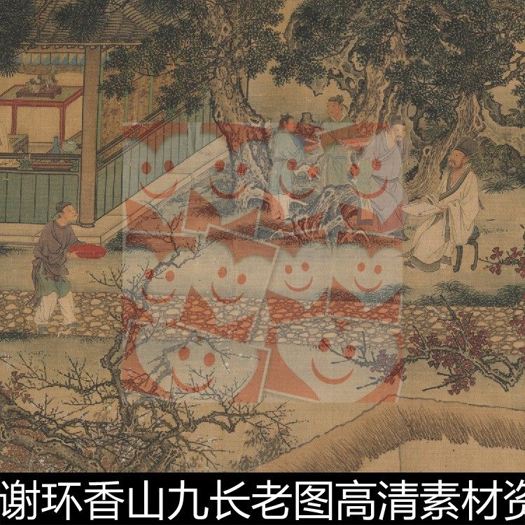 uxm明代谢环香山九长老图高清素材资料参考1 1.08gb tif格式