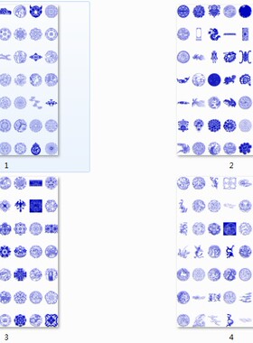 中国古典青花瓷吉祥花纹传统纹饰纹样装饰图案矢量素材 48 120MB