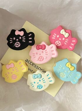 可爱猫咪小鱼发夹日系甜美软萌百搭少女风侧边鸭嘴夹发卡饰品发饰
