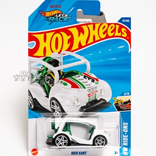 白色 KART 风火轮合金小跑车 KICK 23号