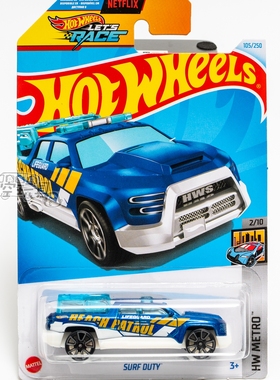 105号 SURF DUTY 蓝色 美泰风火轮合金小跑车