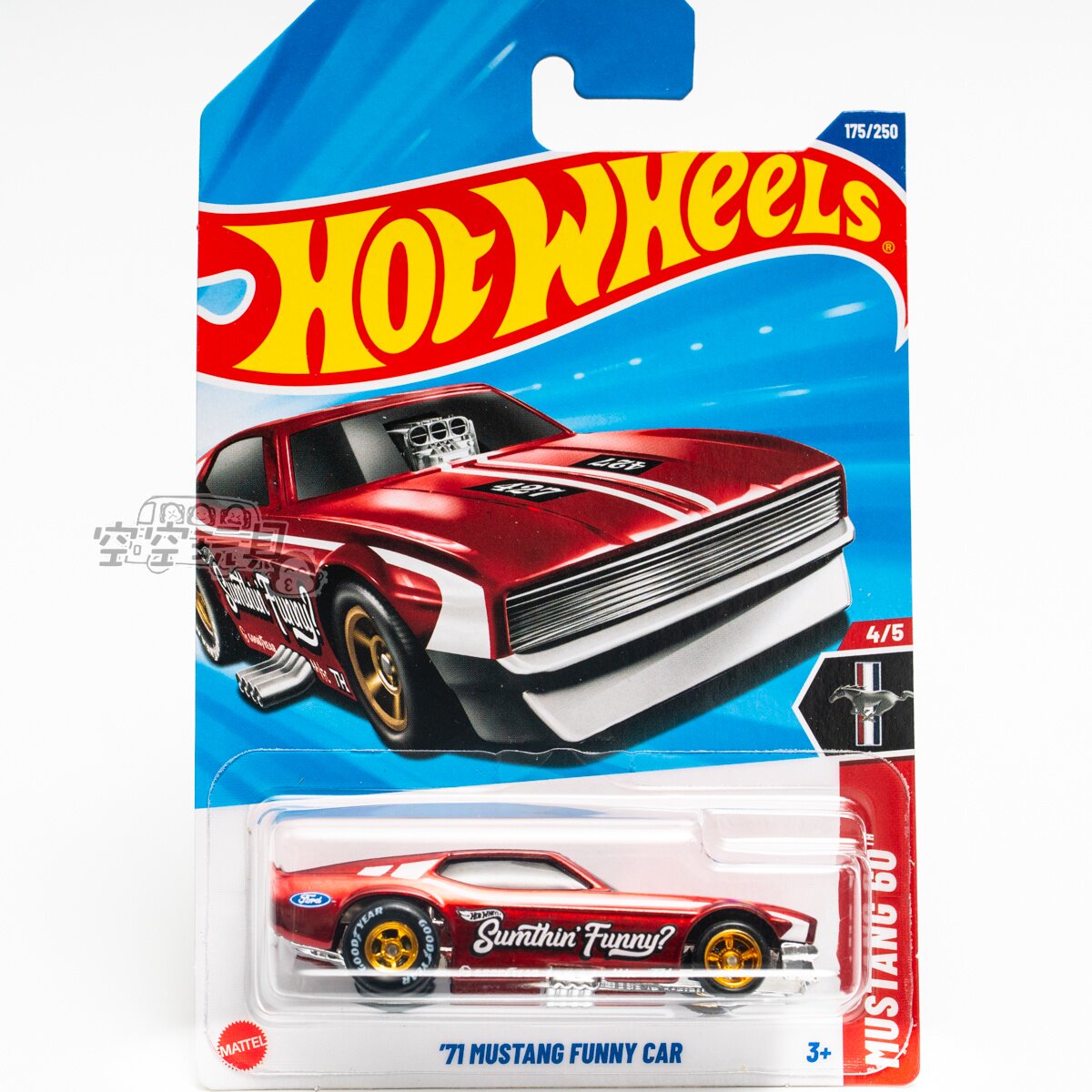超宝175号'71 MUSTANG FUNNY CAR 福特野马 红色风火轮合金小跑车