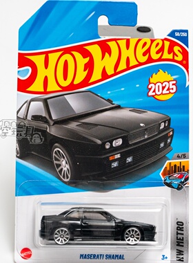 58号 MASERATI SHAMAL 玛莎拉蒂 黑色 风火轮合金小跑车