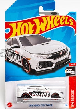 215号 2018 HONDA CIVIC TYPE R 本田思域 白色风火轮合金小跑车