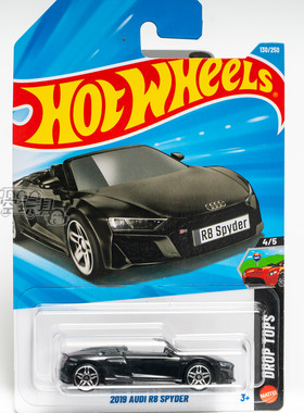 130号 2019 AUDI R8 SPYDER 奥迪 黑色 风火轮合金小跑车