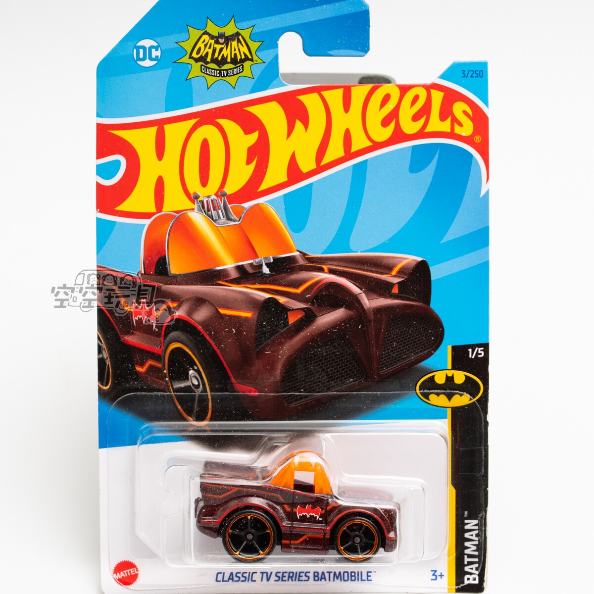 3号 CLASSIC TV SERIES BATMOBILE 蝙蝠侠枣红色风火轮合金小跑车