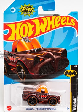 3号 CLASSIC TV SERIES BATMOBILE 蝙蝠侠枣红色风火轮合金小跑车