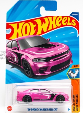 240号 '20 DODGE CHARGER HELLCAT 道奇 粉红色风火轮合金小跑车