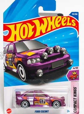 113号 FORD ESCORT 福特 紫色 风火轮合金小跑车