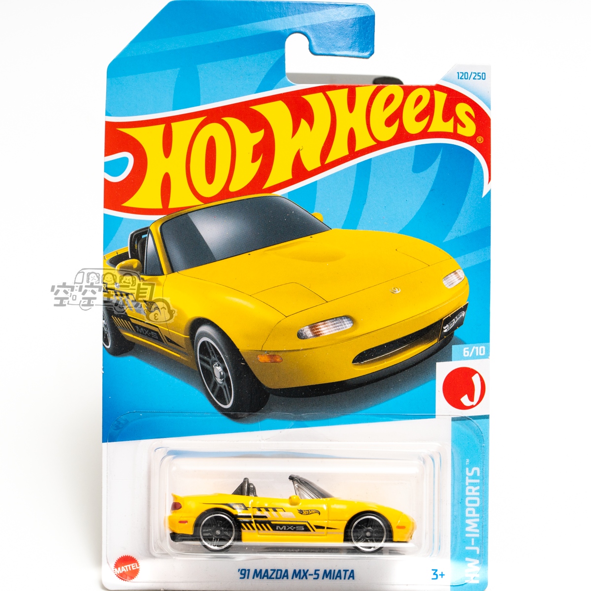 120号 '91 MAZDA MX-5 MIATA 马自达 黄色 风火轮合金小跑车