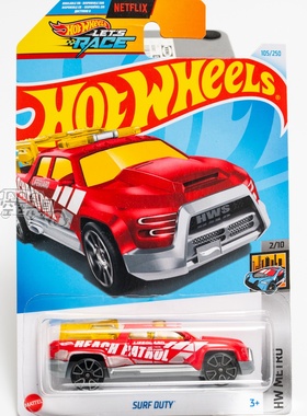 105号 SURF DUTY 红色 美泰风火轮合金小跑车