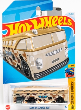 65号 SURFIN' SCHOOL BUS 迷彩黄色 风火轮合金小跑车