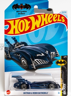 54号 BATMAN AND ROBIN BATMOBILE 蝙蝠侠黑色风火轮合金小跑车