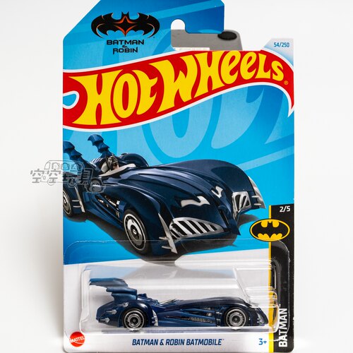 54号 BATMAN AND ROBIN BATMOBILE 蝙蝠侠黑色风火轮合金小跑车