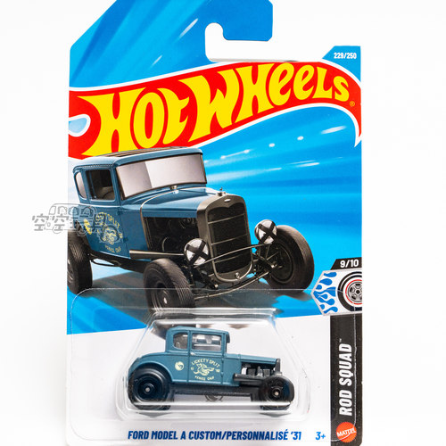 229号 FORD MODEL A CUSTOM 福特 普宝 蓝色 风火轮合金小跑车