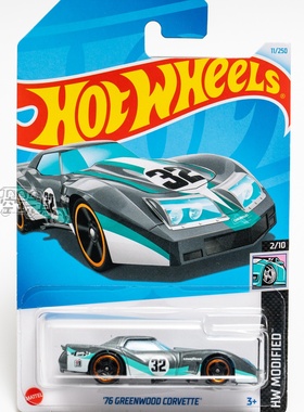 11号 '76 GREENWOOD CORVETTE 克尔维特 深灰色 风火轮合金小跑车