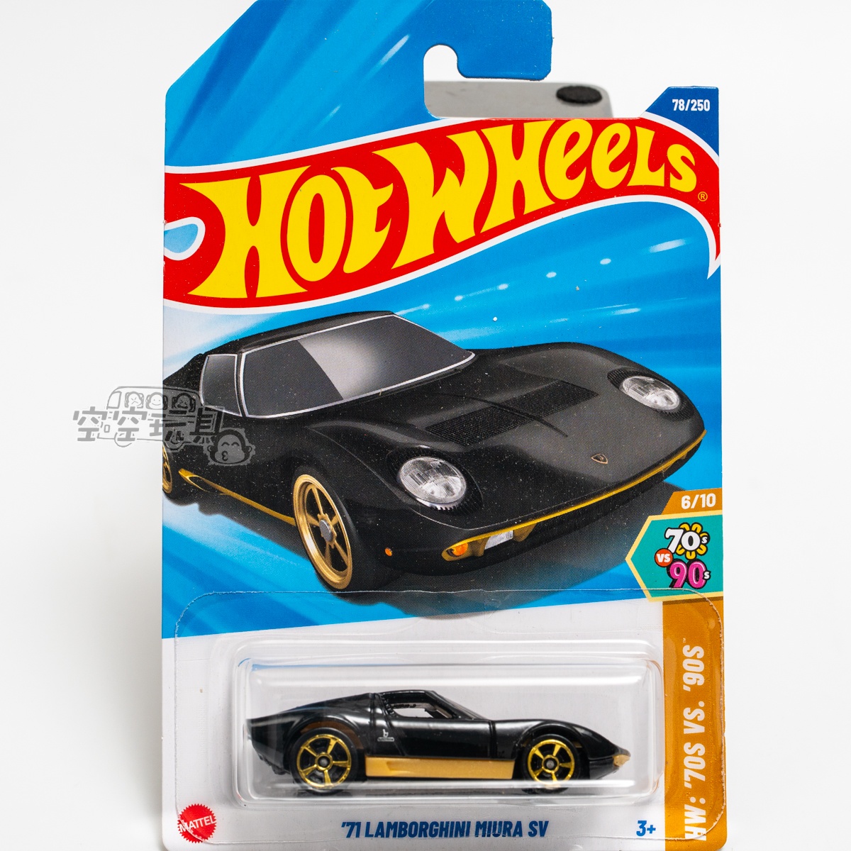 78号 '71 LAMBORGHINI MIURA SV 兰博基尼 黑色 风火轮合金小跑车