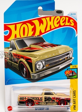 83号 '67 CHEVY C10 雪佛兰 土黄色 美泰风火轮合金小跑车