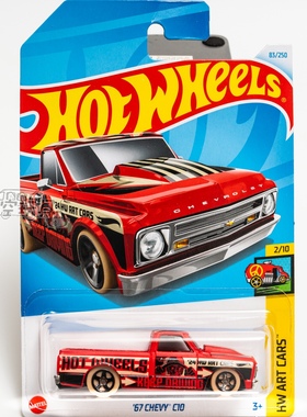 83号 '67 CHEVY C10 雪佛兰 红色 风火轮合金小跑车