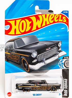 45号 '55 CHEVY 雪佛兰 黑色 风火轮合金小跑车