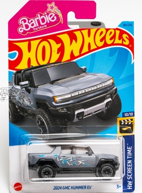 184号 2024 GMC HUMMER EV 悍马芭比电影 灰色风火轮合金小跑车