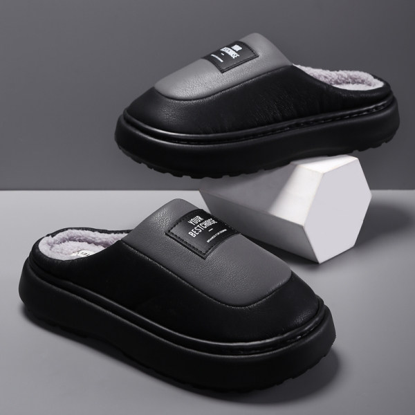 棉拖鞋男士特大码冬季家居用室内EVA底防滑保暖踩屎感棉鞋厚底鞋