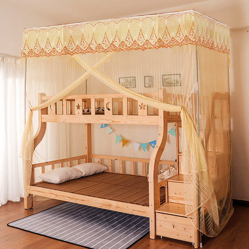 子母床双层床梯形蚊帐一体式儿童