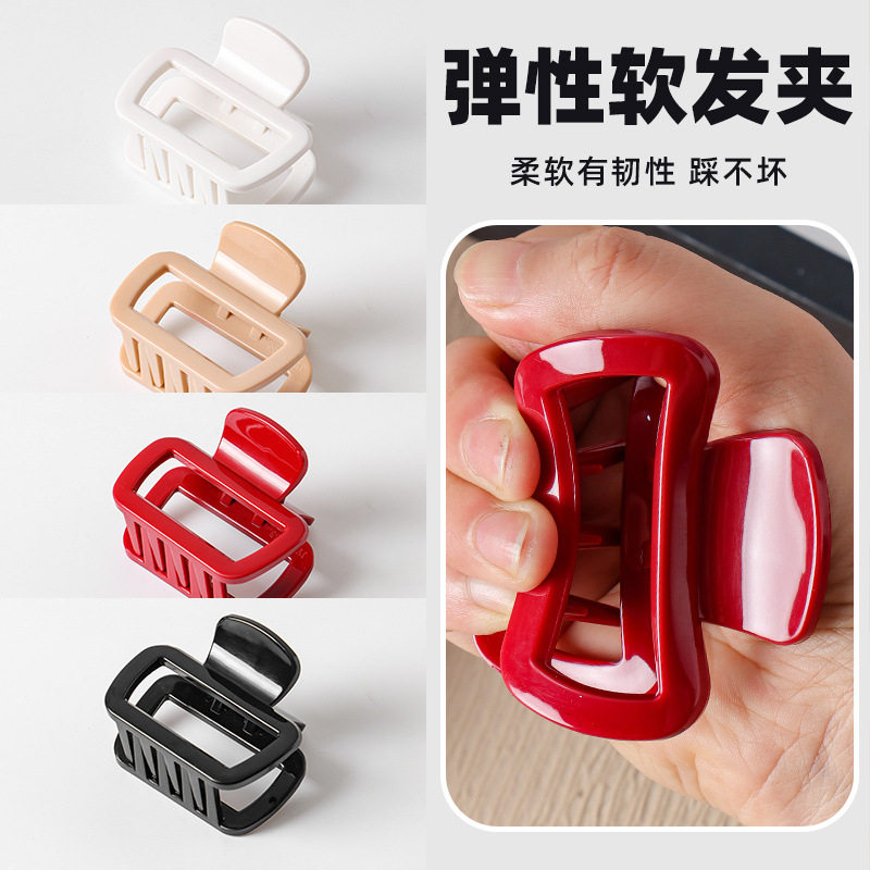 跨境软硅胶发夹鲨鱼夹发卡柔软防撞后脑夹头发防摔耐用方形抓夹,饰品/流行首饰/时尚饰品新,民族风发饰,淘宝优惠券,粉丝福利购,淘宝优惠卷