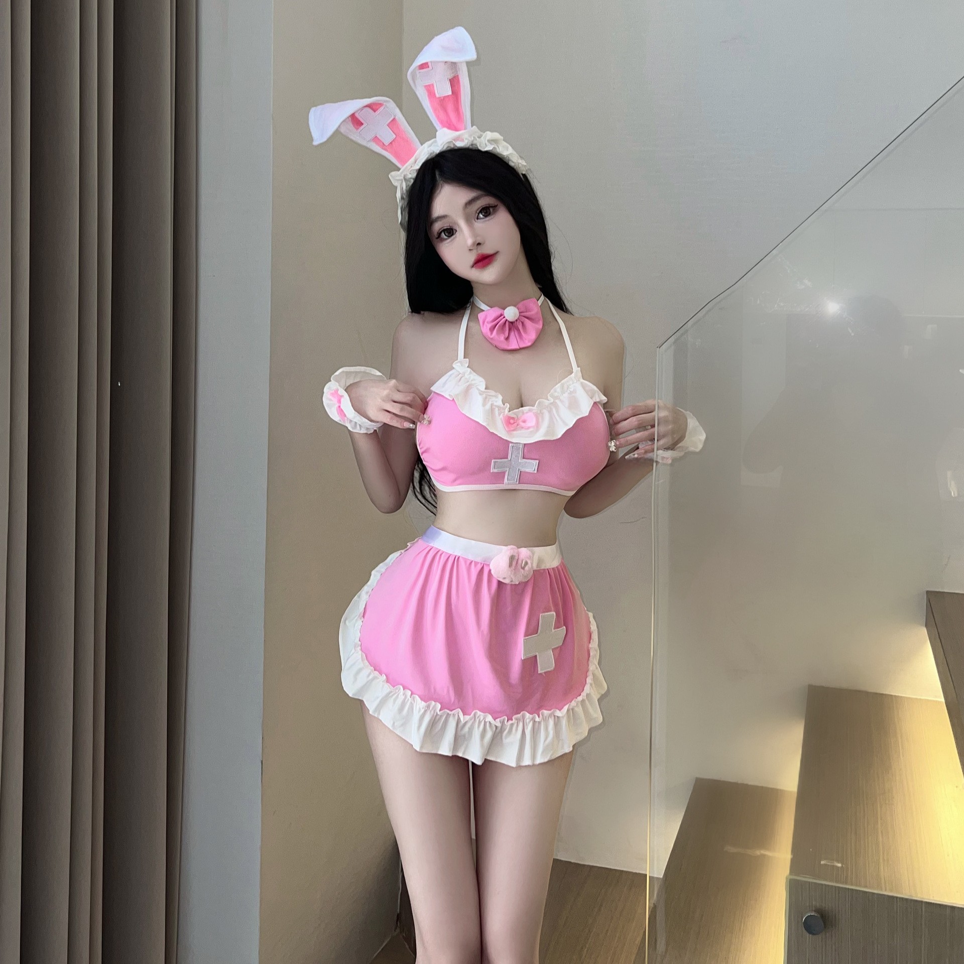 情趣睡衣粉色护士花边短裙约会内衣趣味神器2025新款性感大尺度