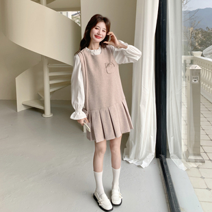 2026春季新款木耳边衬衫背心百褶裙两件套女显瘦减龄套装