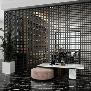 简约现代金属十字格子格栅隔断屏风客厅办公室餐厅入户商用家用