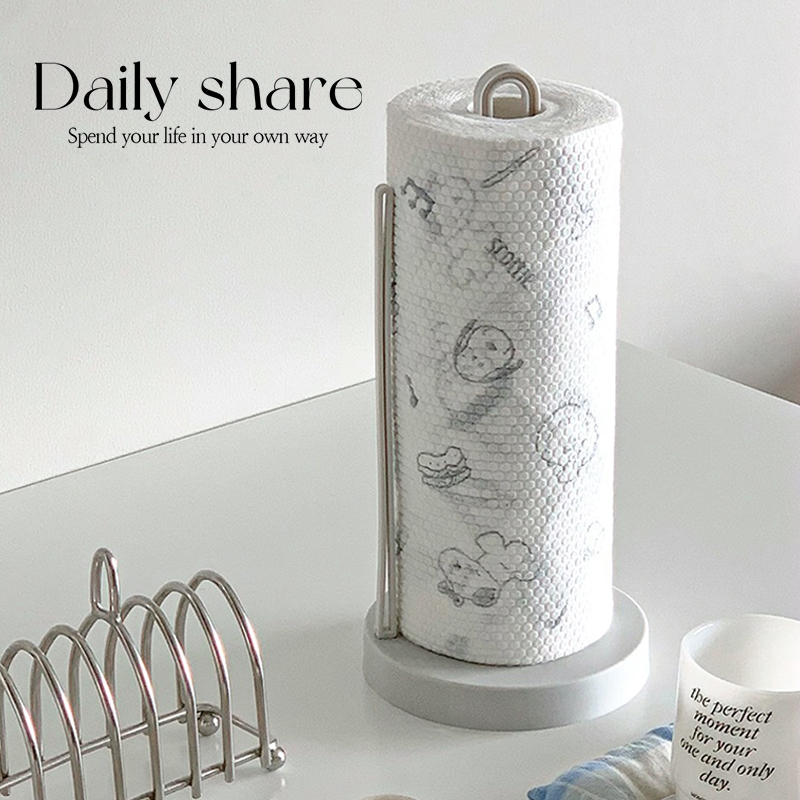 厨房用纸挂架家用客厅桌面纸巾架简易免打孔保鲜膜收纳架置物立式