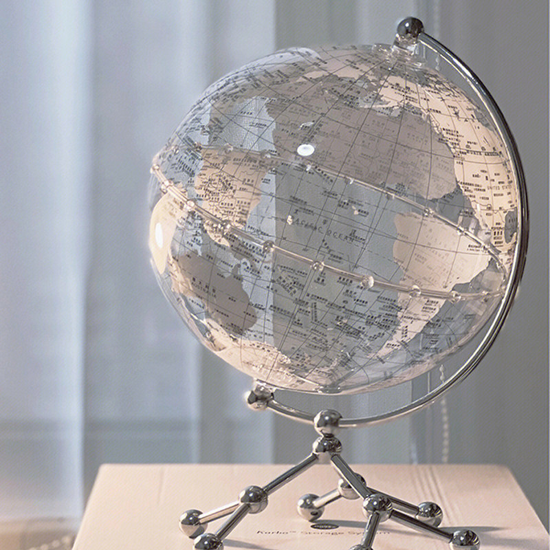 ins风意透明地球仪轻奢高级感简约客厅玄关办公室桌面装饰摆件设
