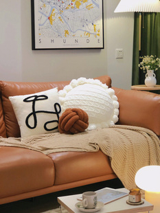 法式 奶油风抱枕沙发客厅轻奢高级感毛绒创意床头靠枕女生睡觉靠垫