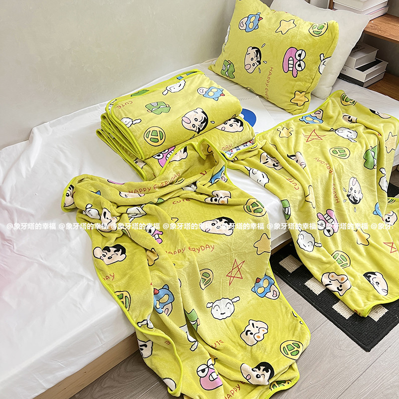 可爱卡通小新珊瑚绒毛毯办公午睡空调毯披肩学生宿舍床单儿童绒毯