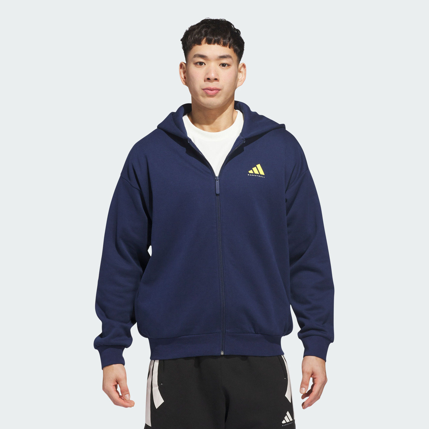 Adidas阿迪达斯2026男女春季新款宽松篮球运动连帽夹克外套JZ9527