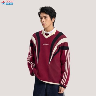 Adidas阿迪达斯春季 男子休闲纯棉针织运动宽松套头毛衣KW2019 新款