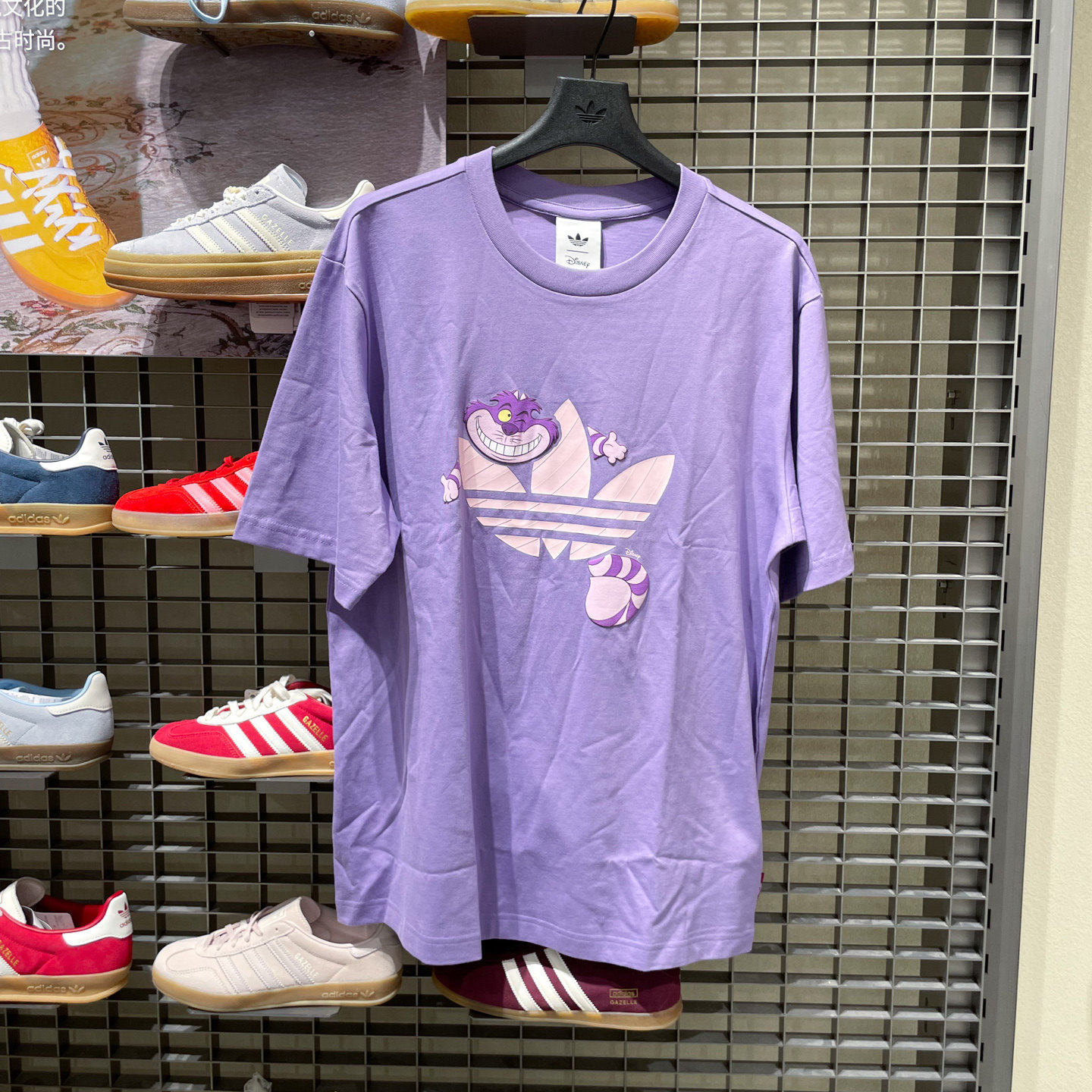 Adidas阿迪达斯三叶草男女装2026迪士尼联名柴郡猫短袖T恤 KY8306