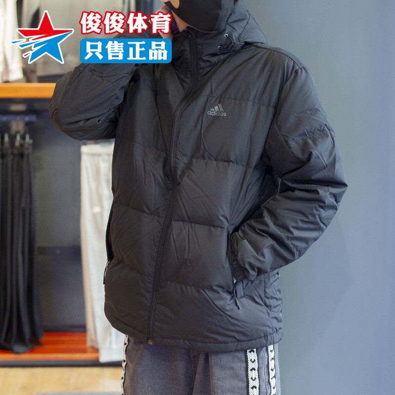 冬季羽绒服阿迪达斯防风连帽