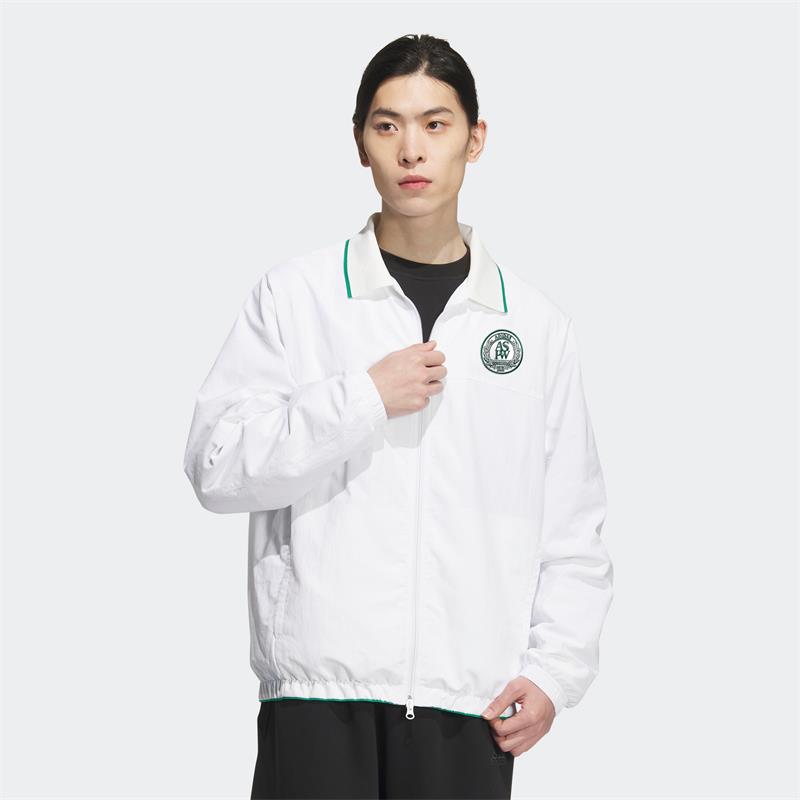 阿迪达斯男子翻领运动夹克外套