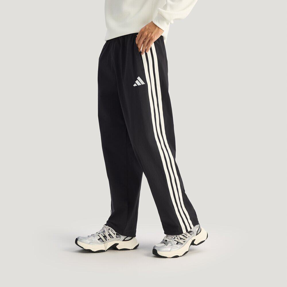 Adidas阿迪达斯春季男子黑色三条杠直筒宽松运动长裤休闲KR2531
