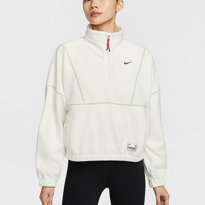 耐克女子2025春季新年款灵蛇迎新摇粒绒时尚半拉链上衣HV8465-133